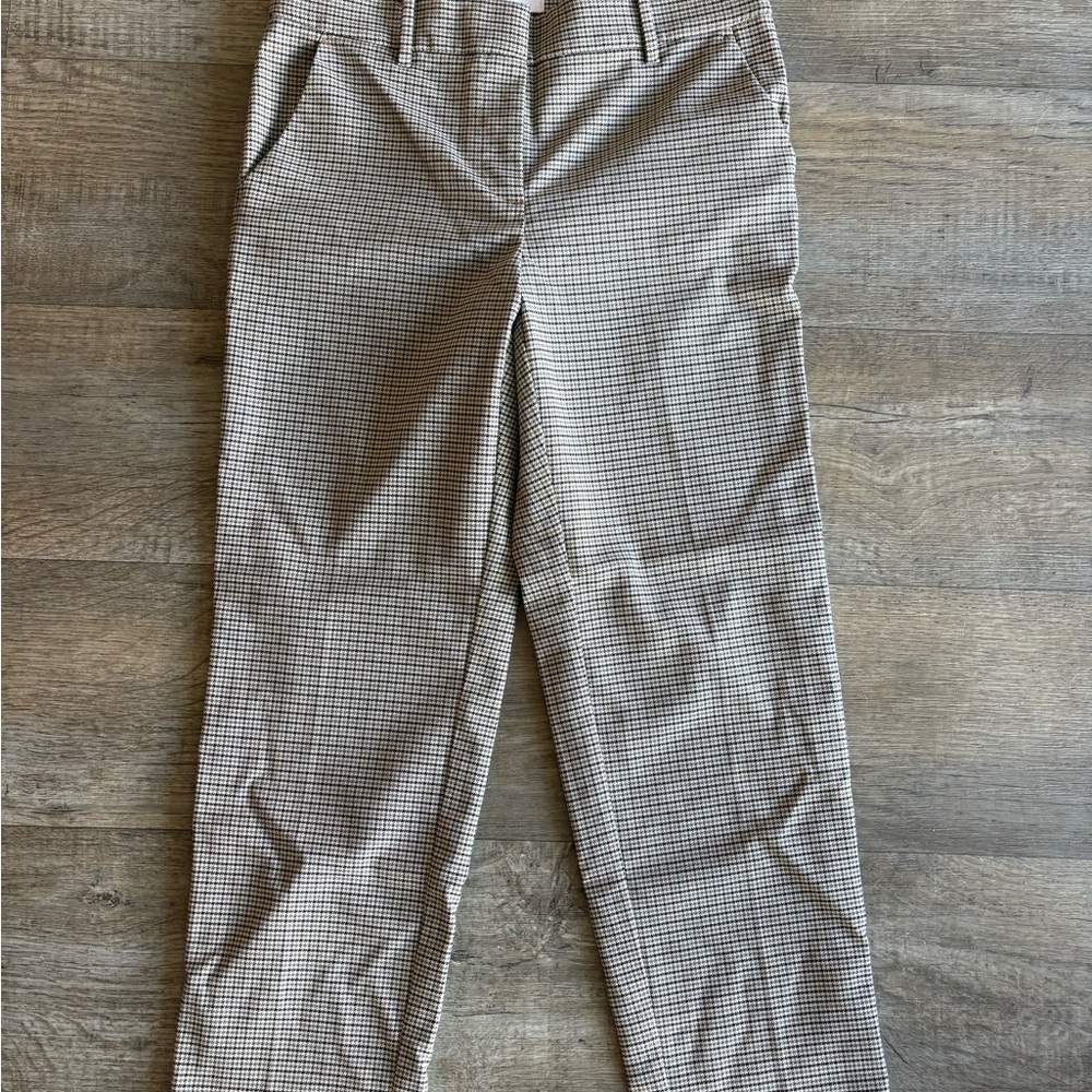 LOFT Women’s Checked Chinos - Brown and Black